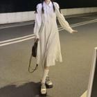 Long-sleeve Bow-accent Shirt Dress (various Designs)