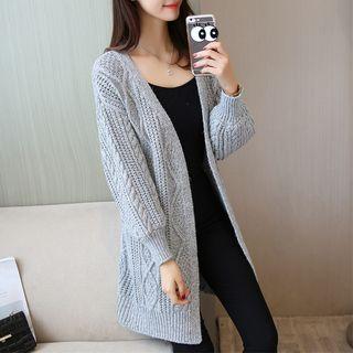 Long-sleeve Chunky Knit Long Cardigan