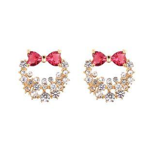 Rhinestone Bow Earring As Shown In Figure - One Size
