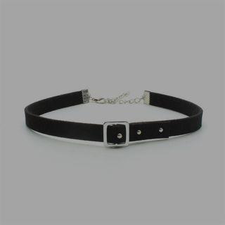 Square Buckle Choker Black & Silver - One Size