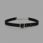Square Buckle Choker Black & Silver - One Size