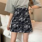 Cartoon Print A-line Skirt