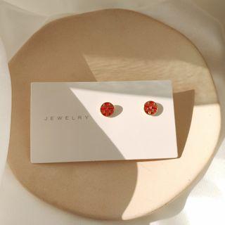 Chinese Character Stud Earring 925 Sterling Silver - As Shown In Figure - One Size