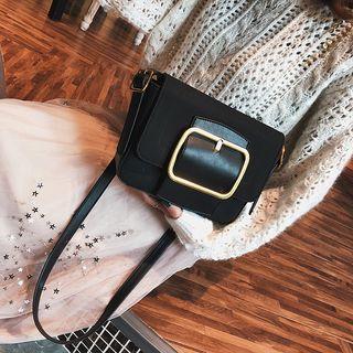 Faux-fur Buckled Cross Bag