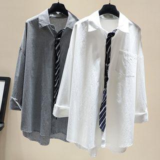Long-sleeve Tie-detailed Shirt