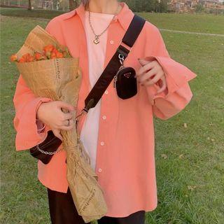 Applique Shirt Coral Orange - One Size