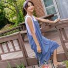 Dual-pocket Washed Overall Denim Shorts