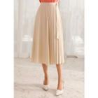 Band-waist Pleated-panel Skirt