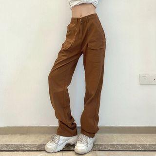 High Waist Pocket Details Pants