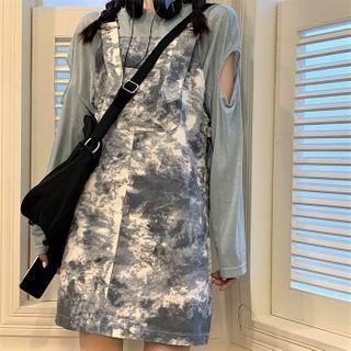 Dye Print Mini Jumper Dress
