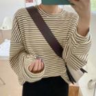 Striped Loose-fit Top + Knitted Pencil Dress