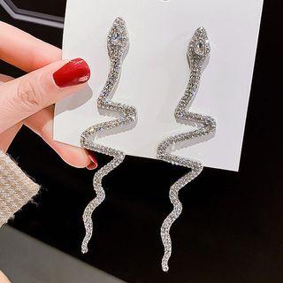 Rhinestone Snake Drop Earring