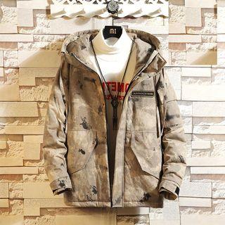 Hooded Camo Padded Zip Jacket