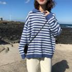 Striped Lapel Sweater