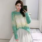 Gradient Color Sweater / A-line Skirt