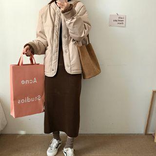 Turtleneck Top / Knit Skirt/ Fleece Coat