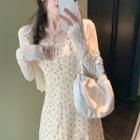 Spaghetti Strap Print Dress / Cardigan