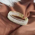 Faux Crystal Layered Open Bangle Bangle - One Size