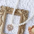 Faux Pearl Alloy Heart Pendant Choker Heart Pendant Necklace - One Size