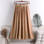 Belt-waist A-line Skirt