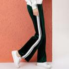 Striped Straight Cut Velvet Sweatpants
