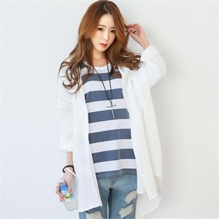 Dolman-sleeve Long Shirt