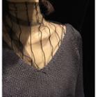 Mesh Flared Long-sleeve Top