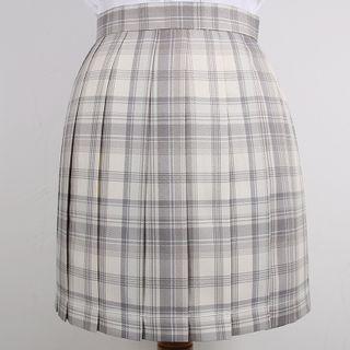 Plaid Mini A-line Skirt / Bow Tie / Neck Tie / Suspender
