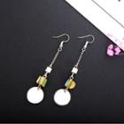 Scallop Disc & Cube Dangle Earring Silver - One Size