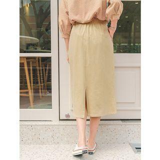 Plus Size Drawcord H-line Long Skirt