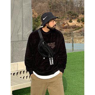 Mercy Embroidered Faux-fur Sweatshirt