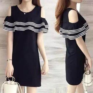 Short-sleeve Cold-shoulder Mini Dress