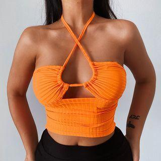 Cross Strap Cut-out Crop Camisole Top