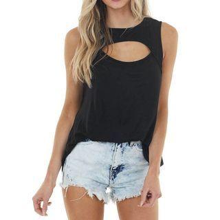 Sleeveless Cut-out Loose-fit Crop Top