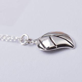 925 Sterling Silver Leaf Pendant Necklace 925 Silver - Leaf - One Size
