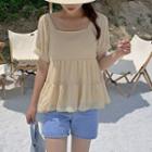 Square-neck Tiered Blouse