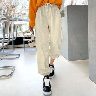 Piped Cotton Jogger Pants