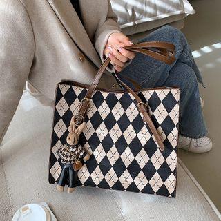 Argyle Tote Bag / Bag Charm / Set