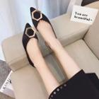 Pointy-toe Metal Rings Flats