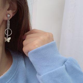 Butterfly Chain Dangle Earring / Clip-on Earring