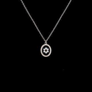 Floral Pendant Necklace 1 Pc - Necklace - Silver - One Size