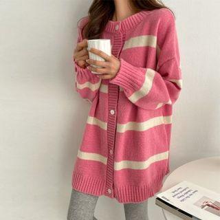 Two-way Stripe Long Cardigan
