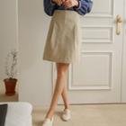 Pintuck Pocket-side A-line Skirt