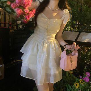 Sleeveless Mesh A-line Mini Dress