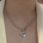 Heart Chain Necklace Silver - One Size