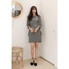 3/4-sleeve Wrap-front Sheath Dress
