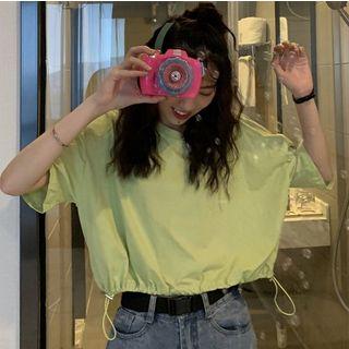 Open Back Drawstring Short-sleeve T-shirt