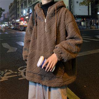 Quilted Half-zip Fleece Hoodie
