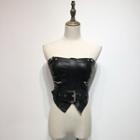 Faux Leather Strapless Cropped Top