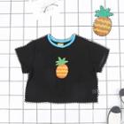 Pineapple Applique Short-sleeve T-shirt / Short-sleeve A-line Dress